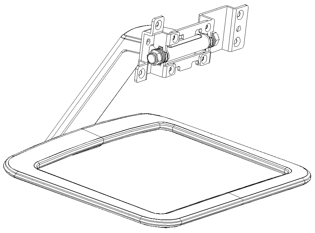 The support frame of the improved wedge-shaped plug-in and quick-release mechanism at the top of the column