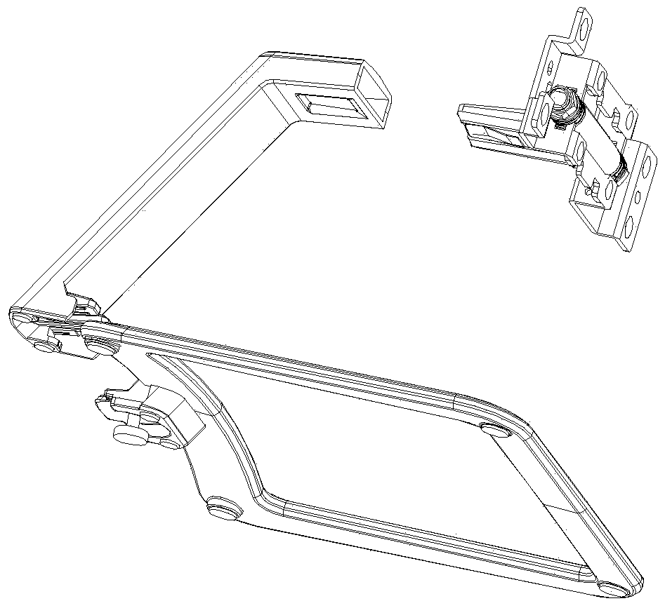 The support frame of the improved wedge-shaped plug-in and quick-release mechanism at the top of the column