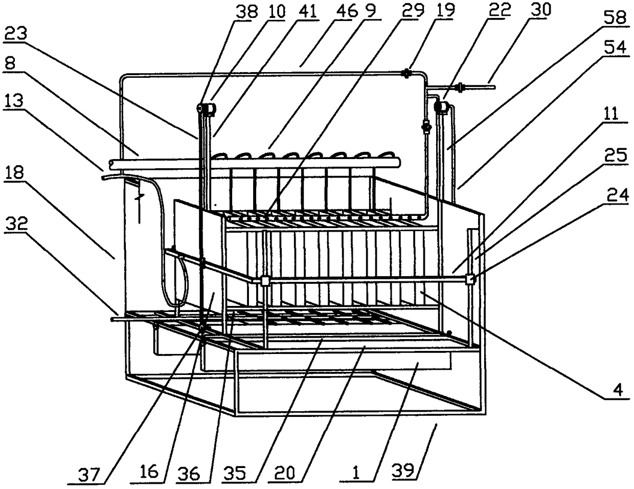 Jet self-cleaning type membrane assembly