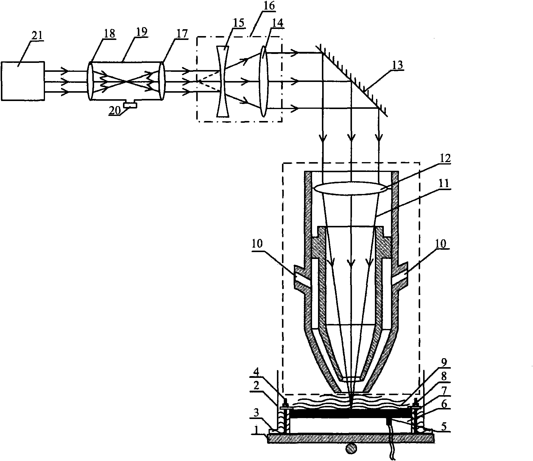 Nano coating preparation method and device based on ultrafast ultrahigh pressure photodynamics effect