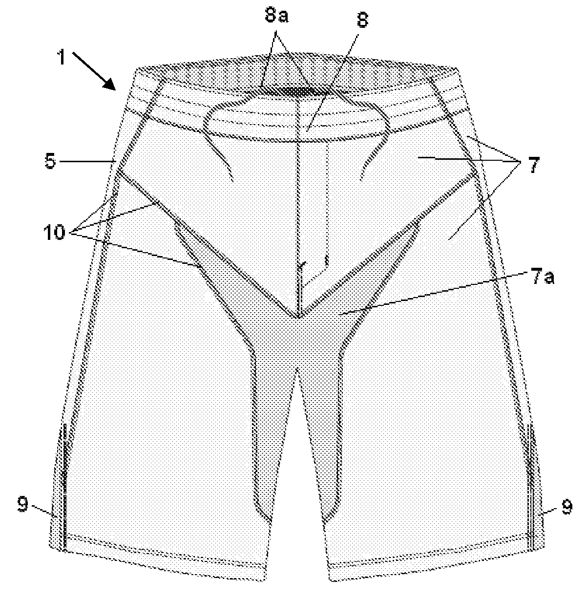 Short pant having a seamless body