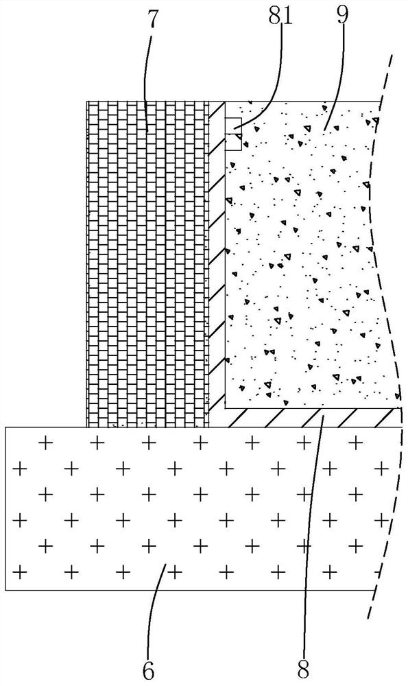 Waterproof roll laying clamp and construction method of waterproof roll at brick moulding bed part