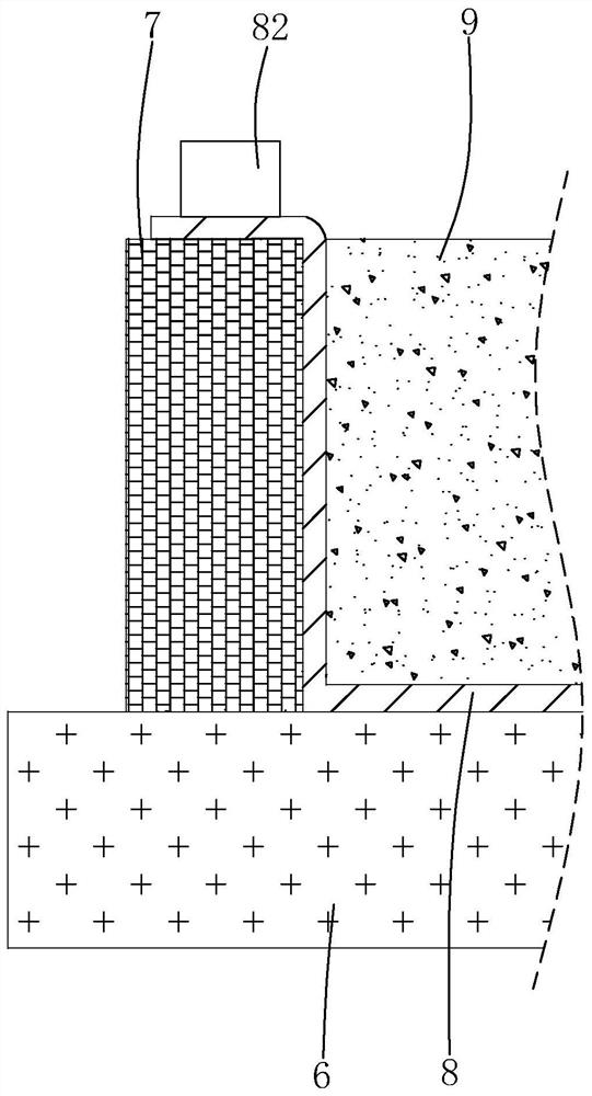 Waterproof roll laying clamp and construction method of waterproof roll at brick moulding bed part