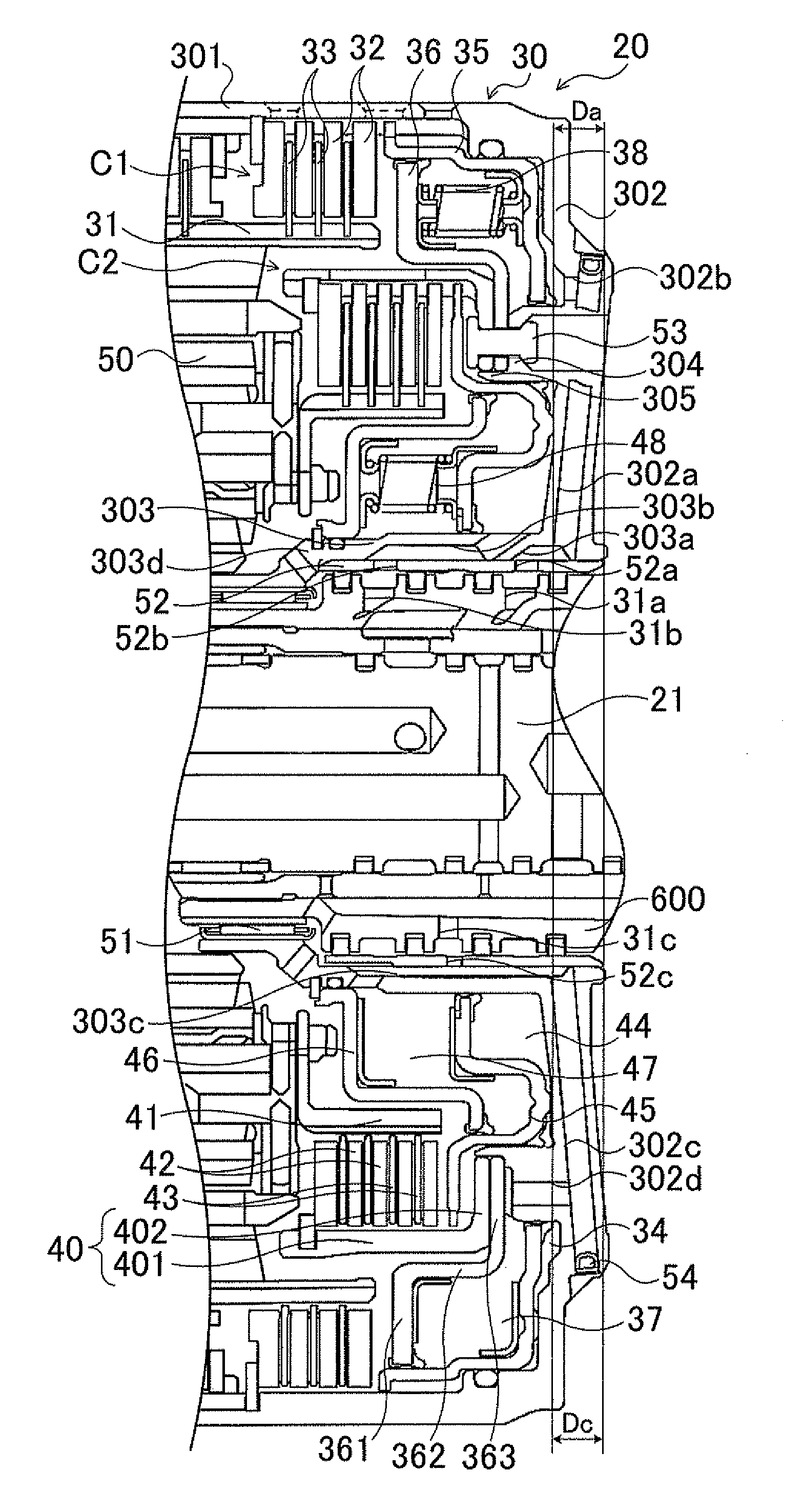 Hydraulic clutch and transmission device provided with the same