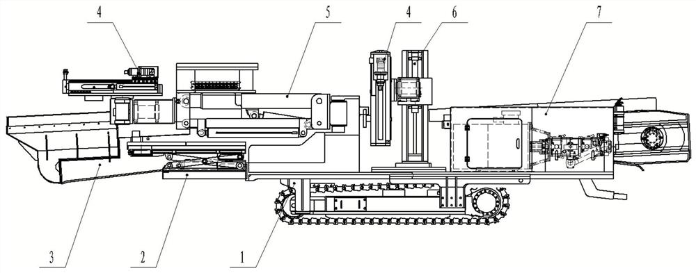 Four-arm anchor rod transshipment unit for coal mine