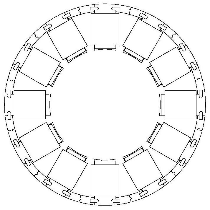 Stator structure of magnetic suspension magnetic flux switching motor