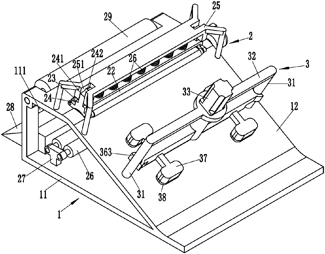 Rolled cloth feeding and cutting device