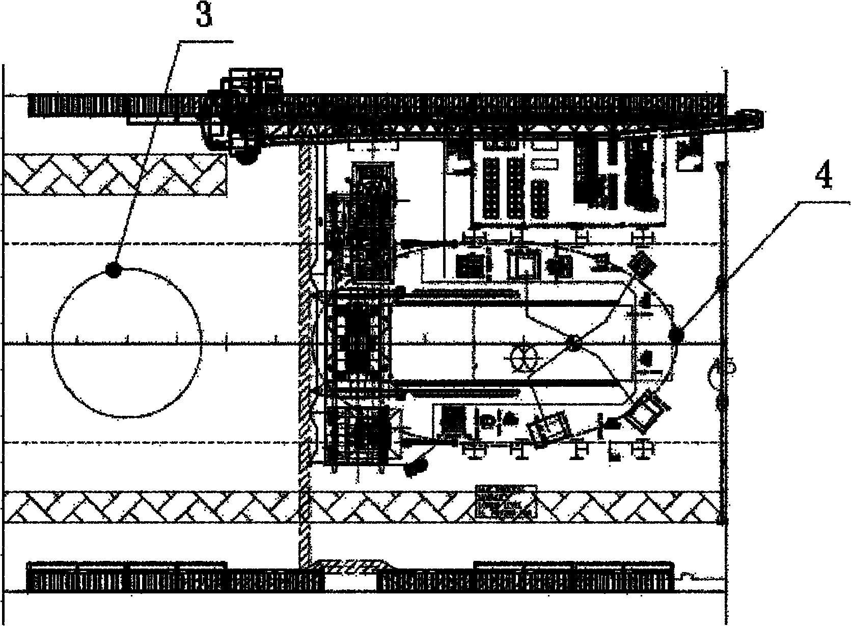 Double moon pool floating production drilling oil storage ship