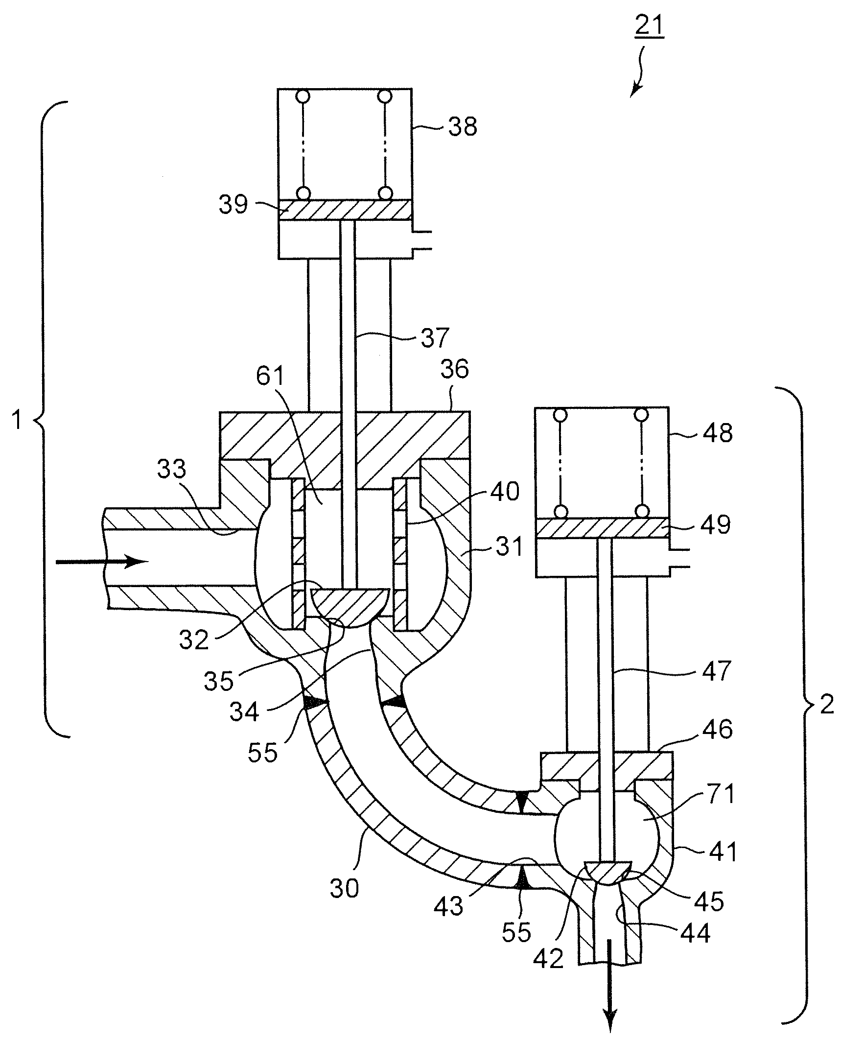 Steam valve assembly and steam turbine plant