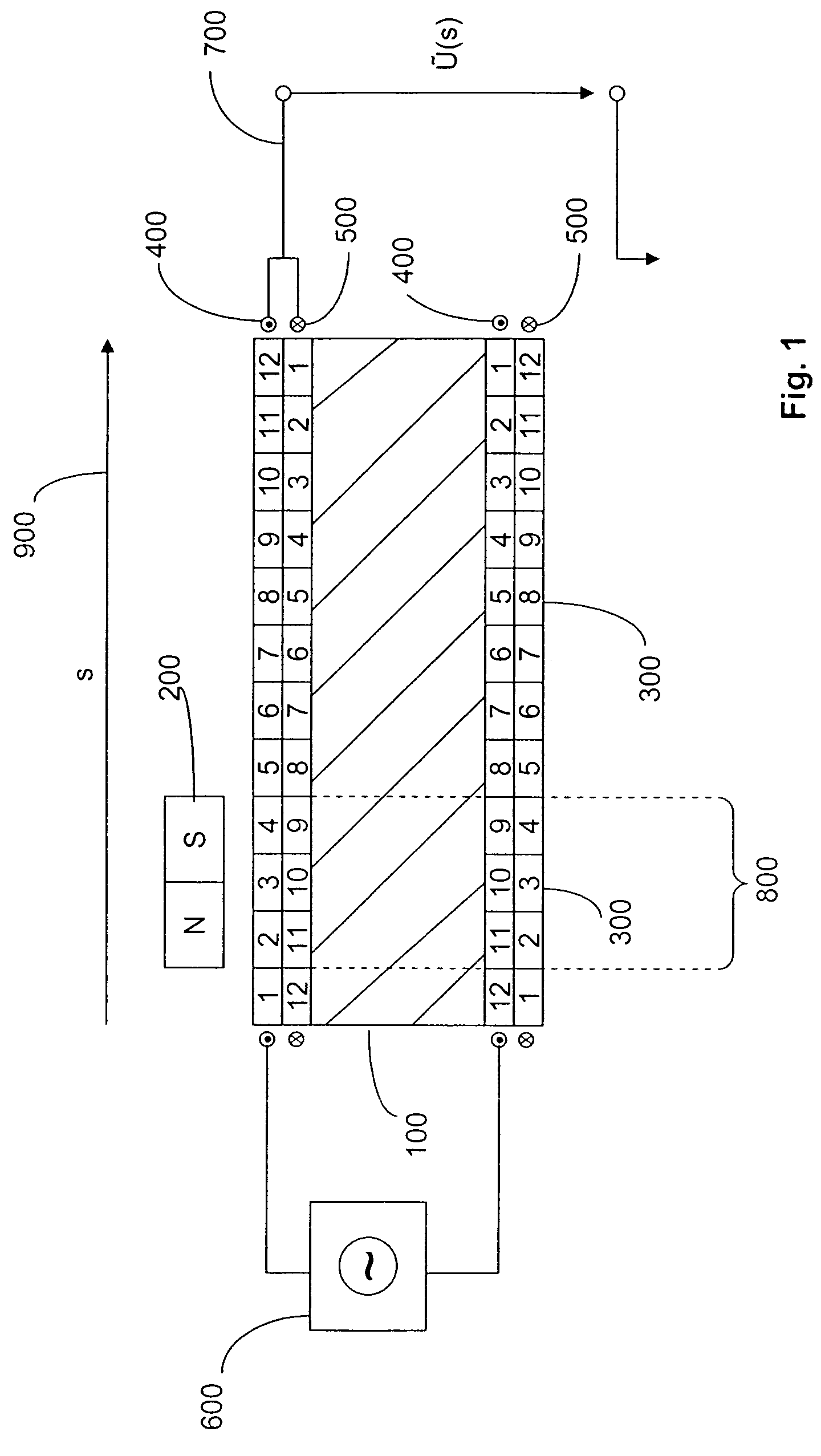 Inductive magnetic position sensor