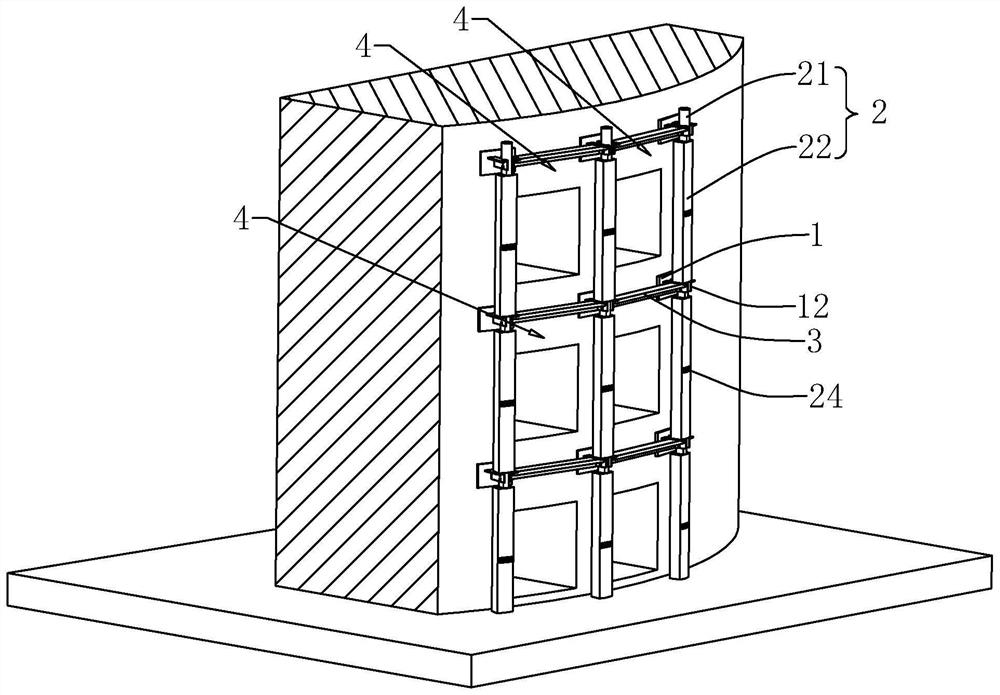 Large-area curtain wall keel structure and installation method thereof