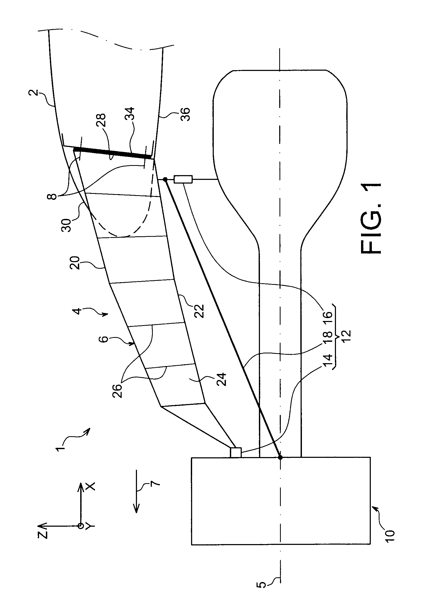 Assembly for an aircraft including a wing element and a suspension pylon