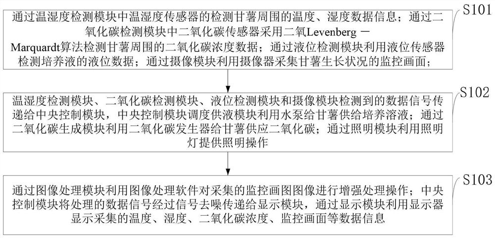 A data processing system and method for a device for soilless cultivation of sweet potato