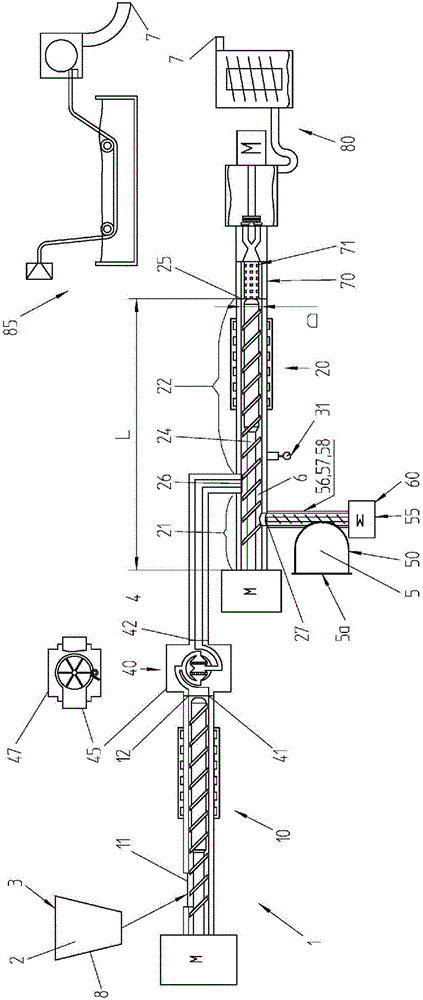 Device and method for producing a filled polymeric composite material