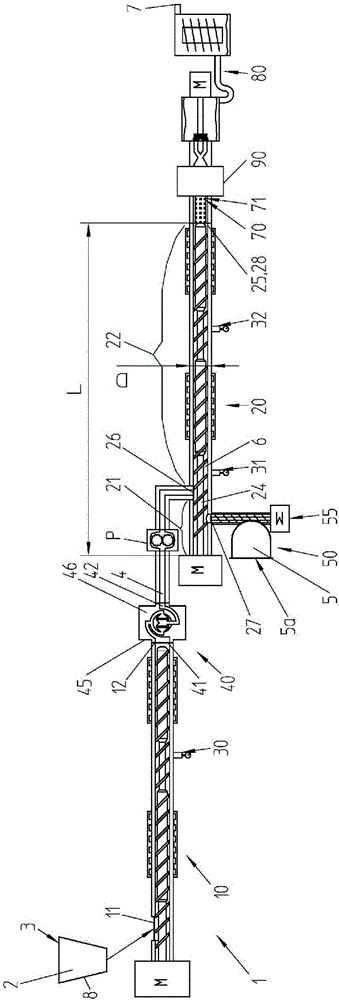 Device and method for producing a filled polymeric composite material