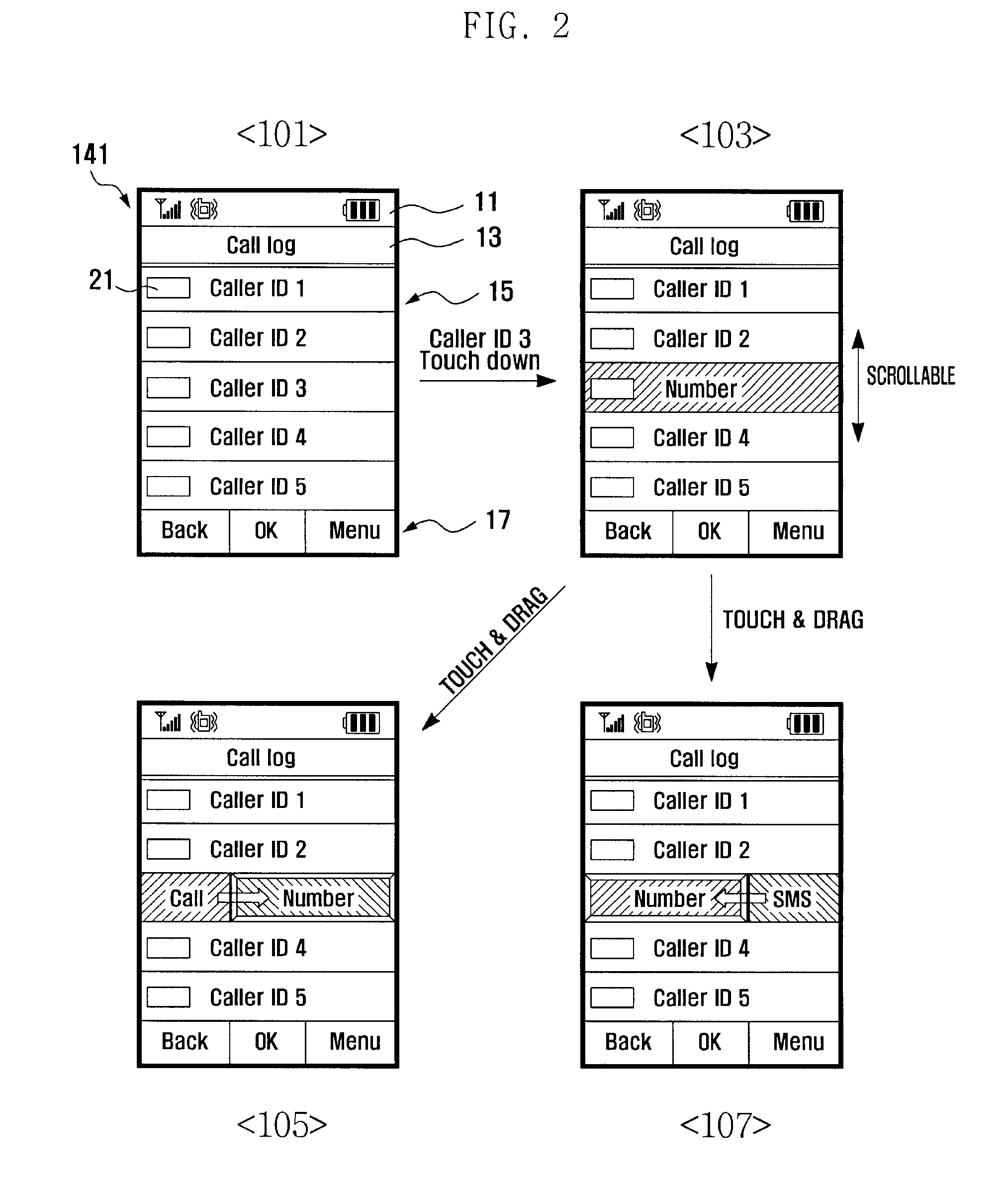 Mobile device and method for executing particular function through touch event on communication related list