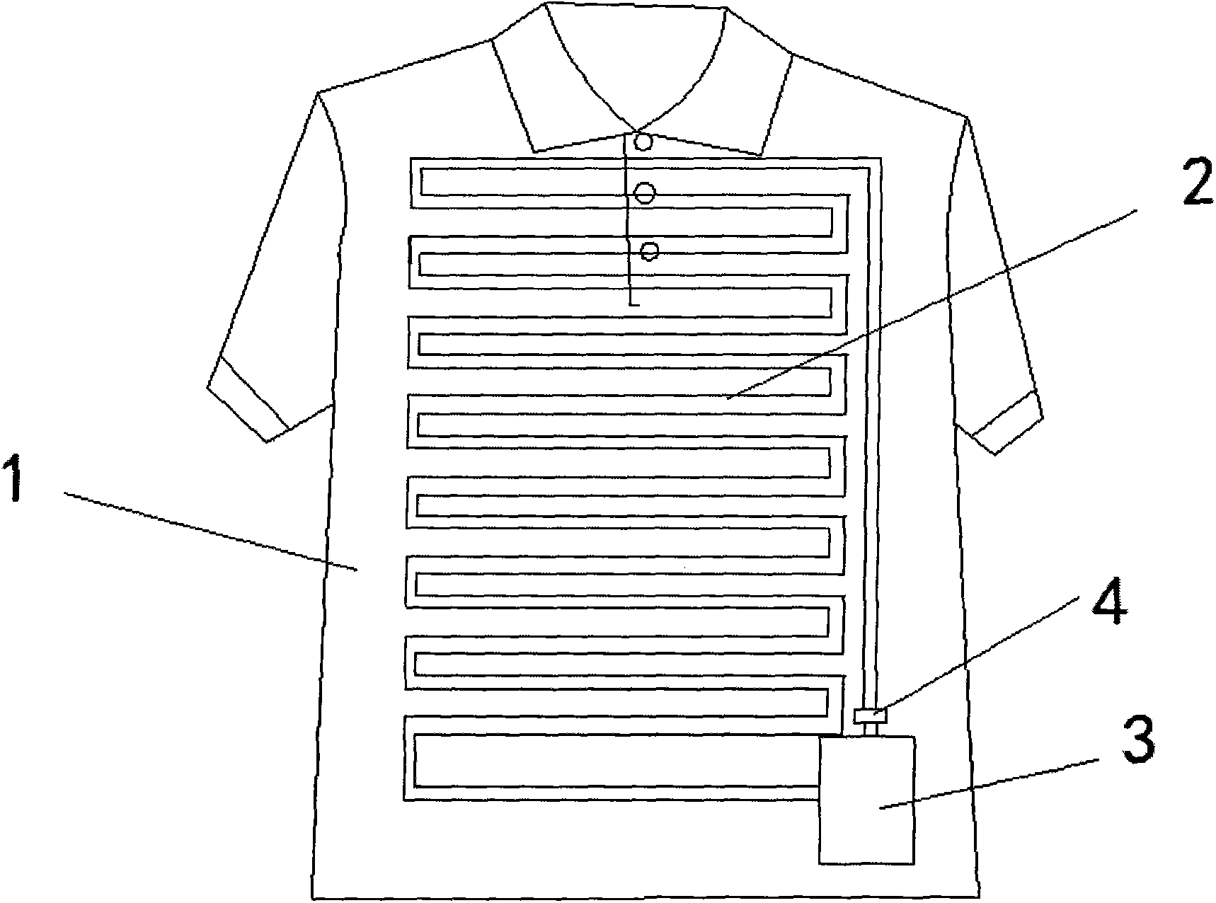 Fluorescent light-emitting garment capable of easing fever