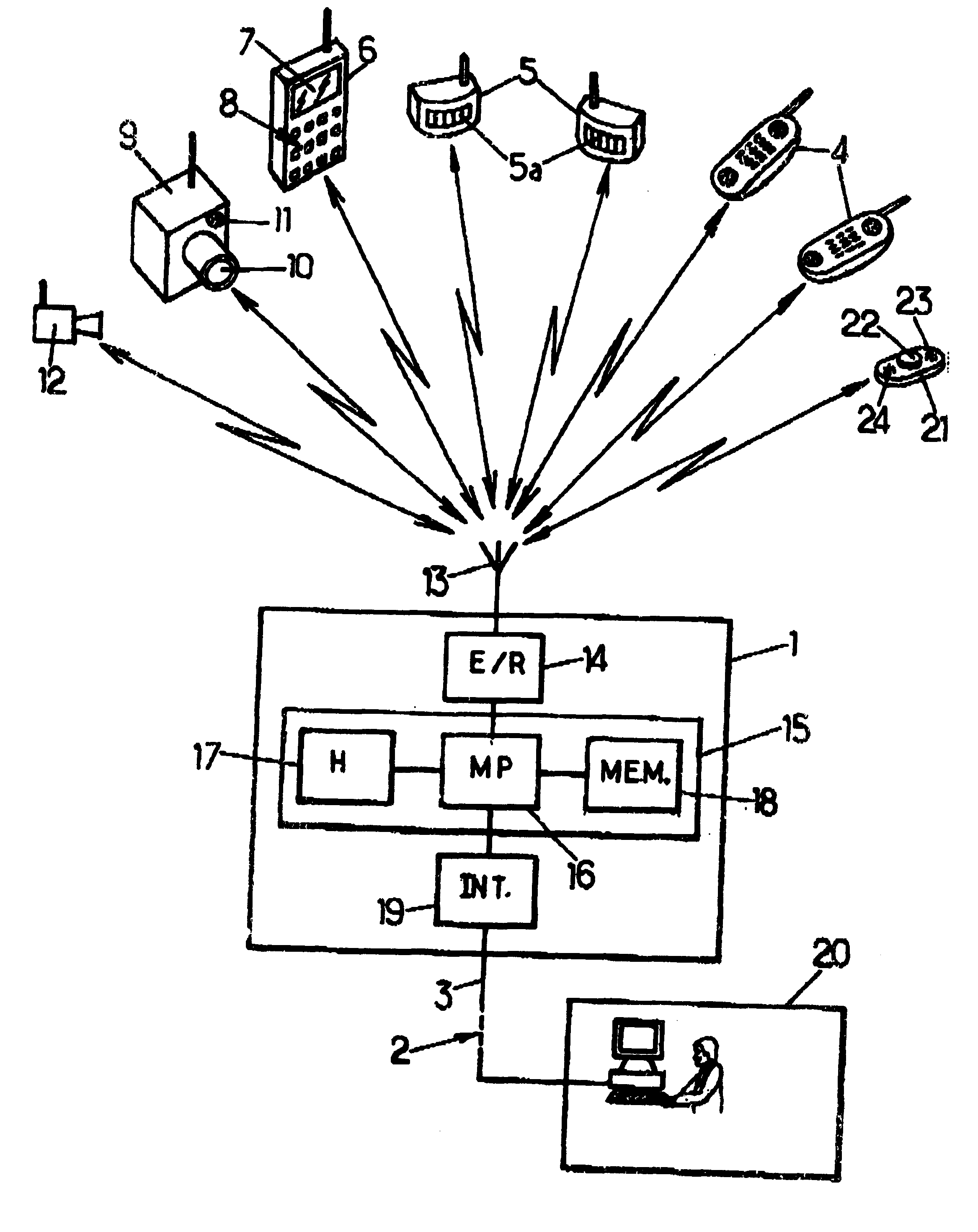 Local combined telephone and alarm system