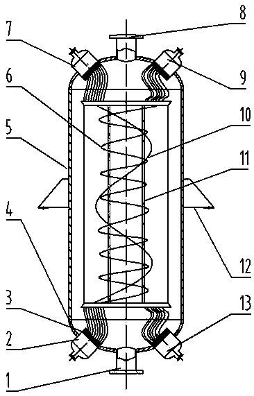 Multi-stream reducer tube wound heat exchanger