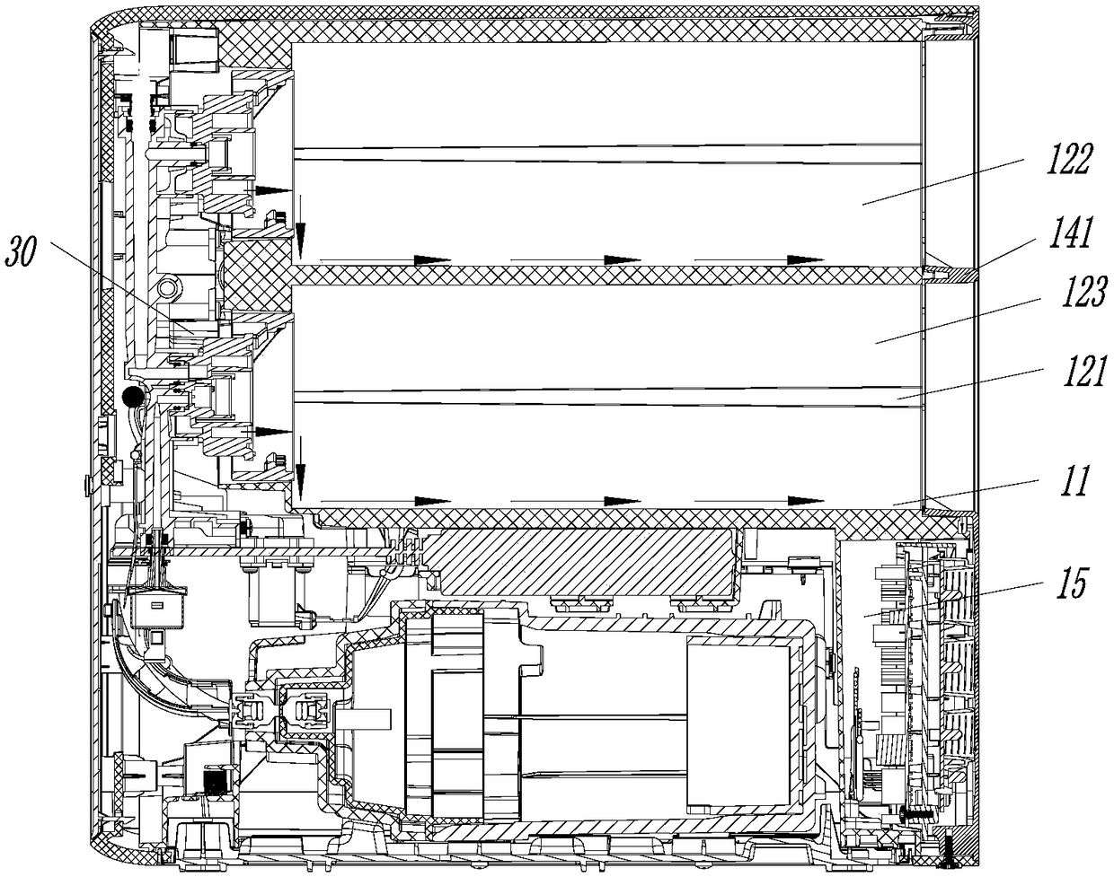 Horizontal water purifier shell and horizontal water purifier comprising the same