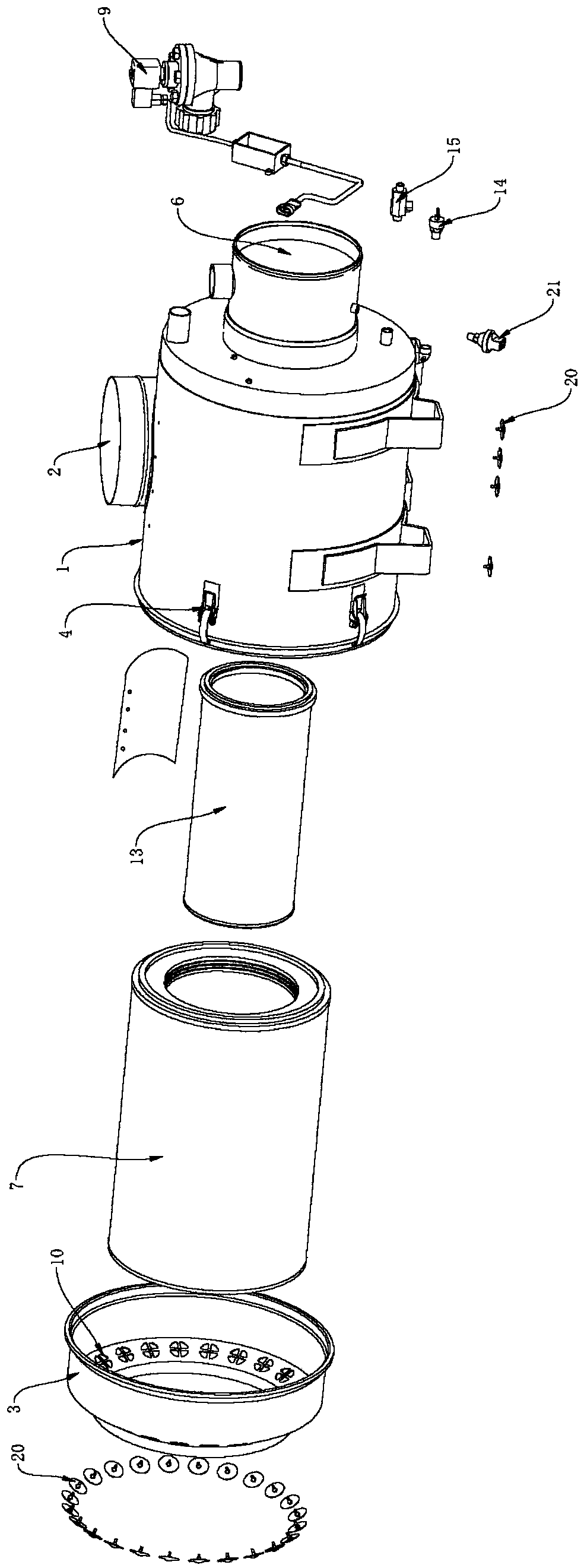 Self-cleaning air filter and control system thereof