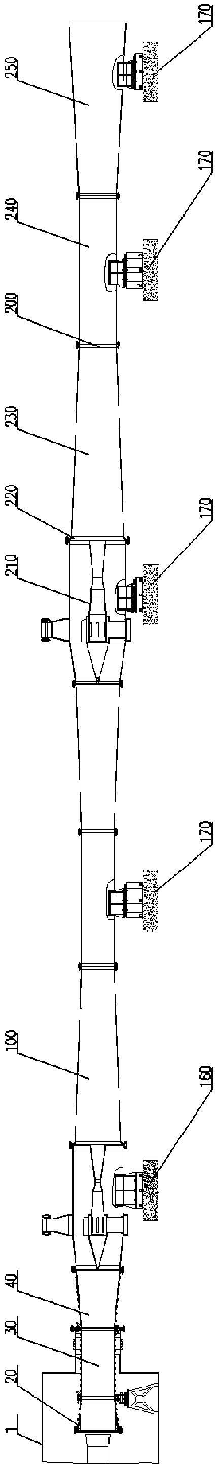 An exhaust device for the exhaust simulation test of a supersonic engine tail nozzle