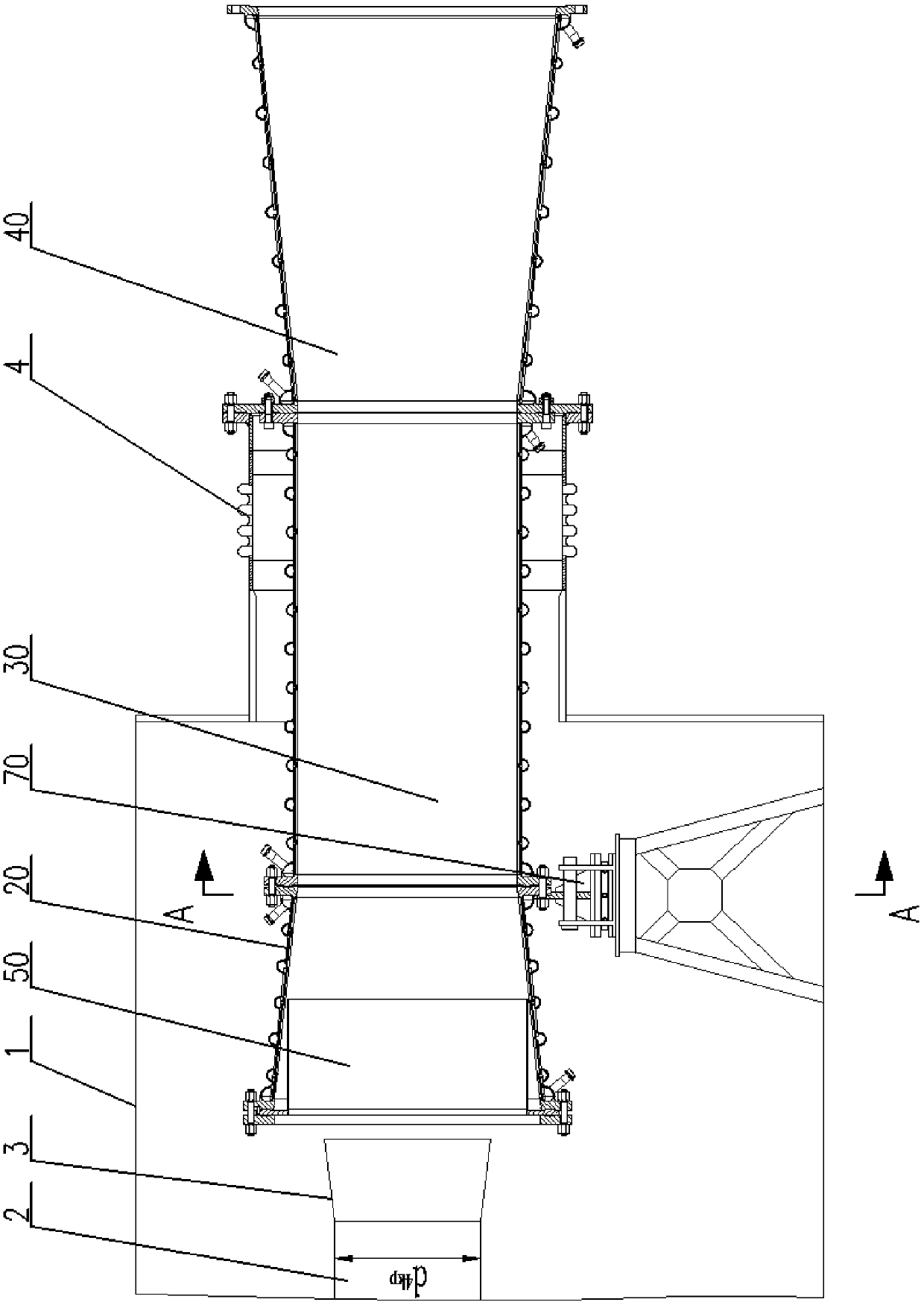 An exhaust device for the exhaust simulation test of a supersonic engine tail nozzle