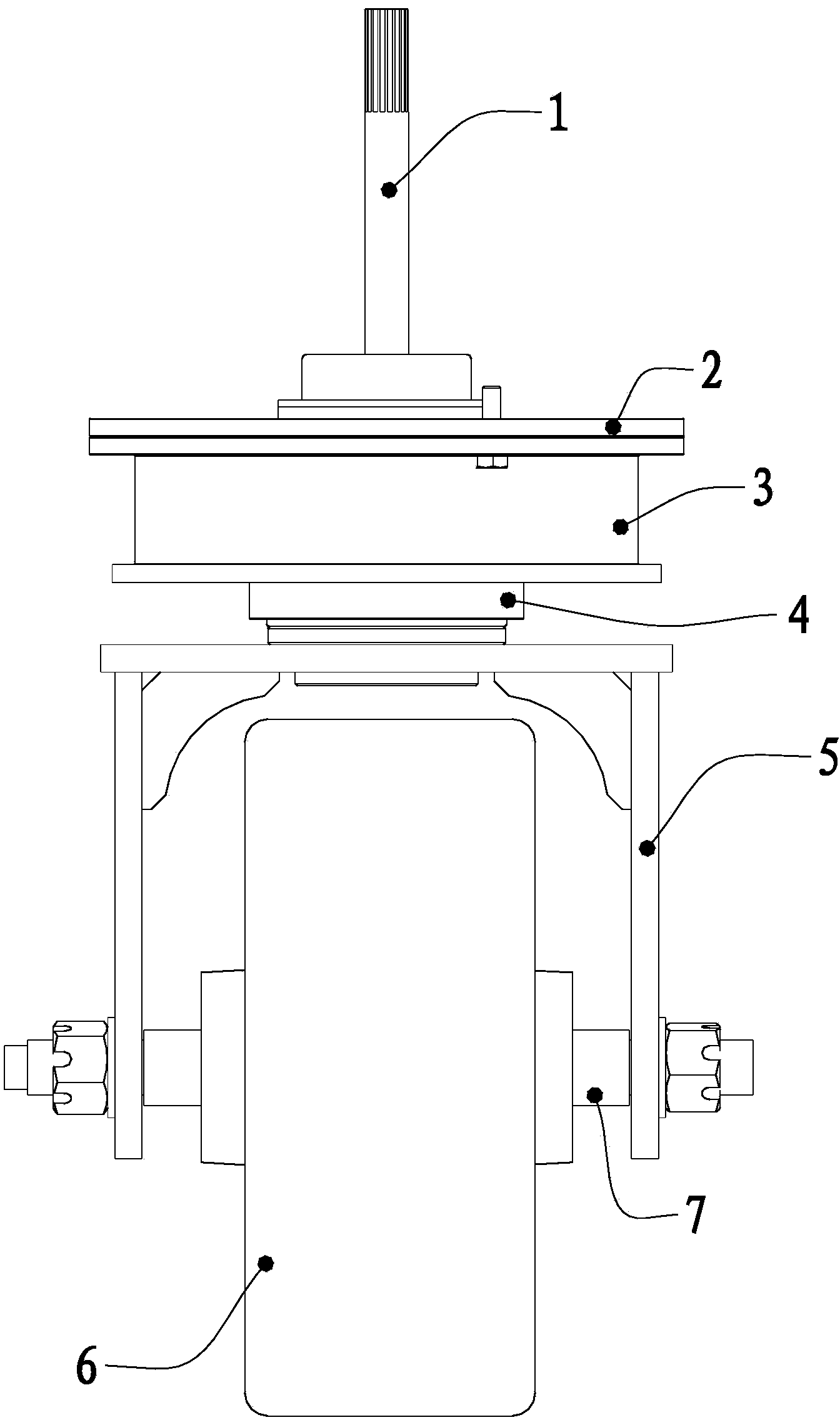 Steering device for controlling front wheel of motor tricycle