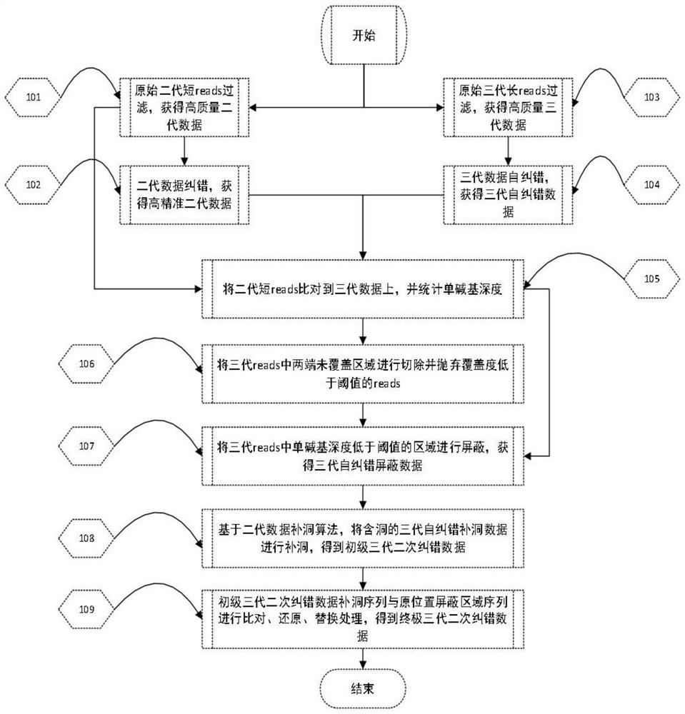 A method for processing raw data of nucleic acid third-generation sequencing and its application