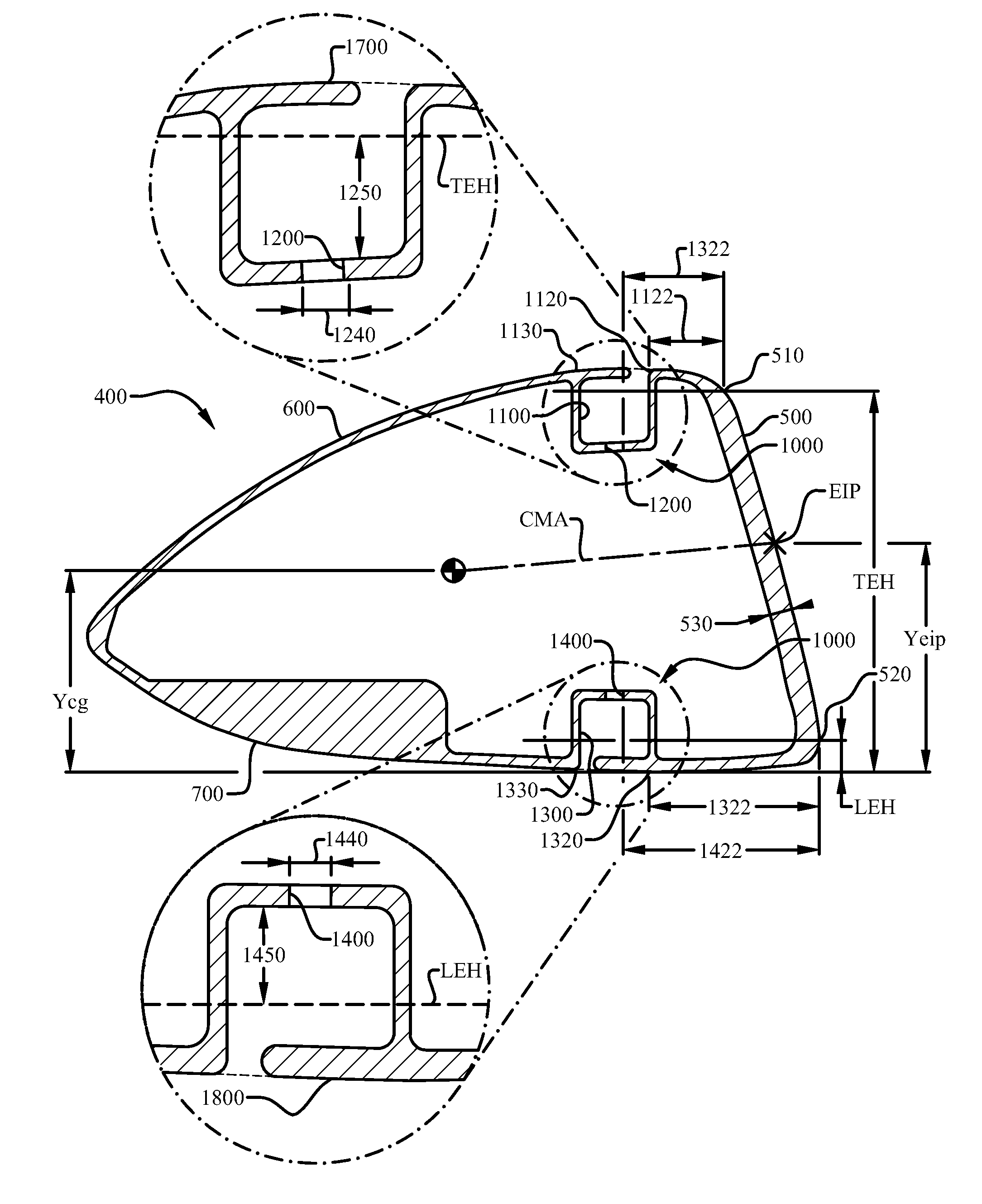 Golf club head having a shielded stress reducing feature