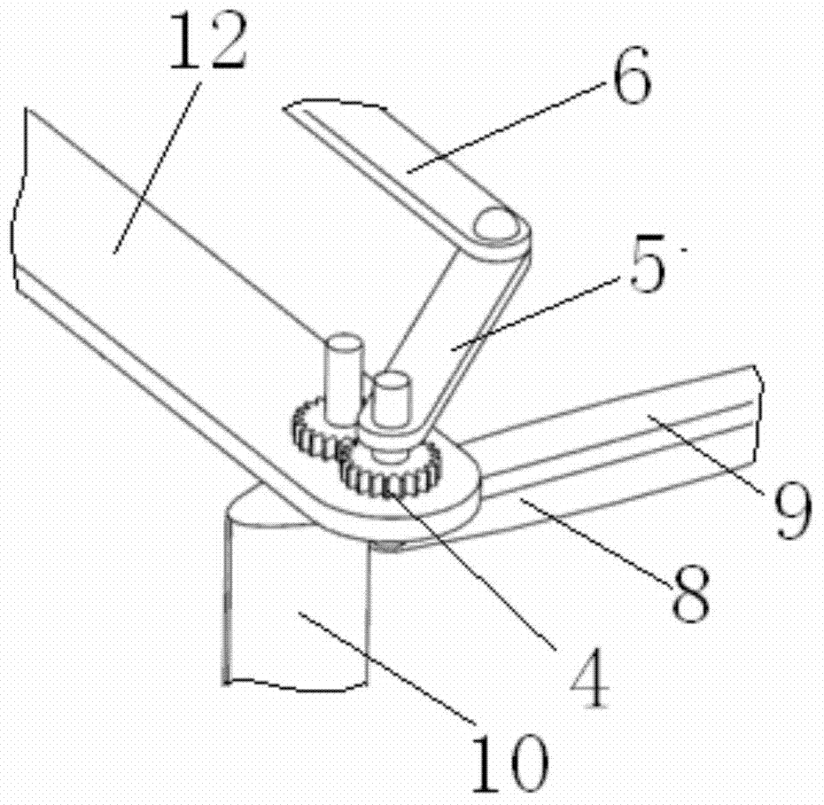 Connecting rod transmitting folding blade vertical shaft impeller