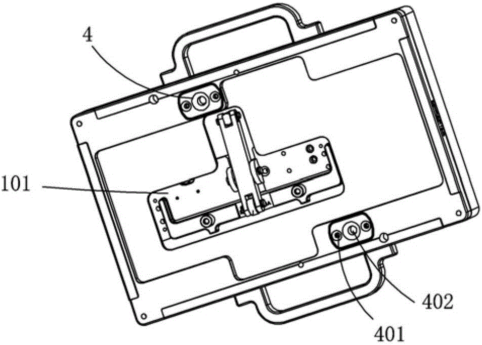 Double-station linkage positioning device capable of rapidly taking materials