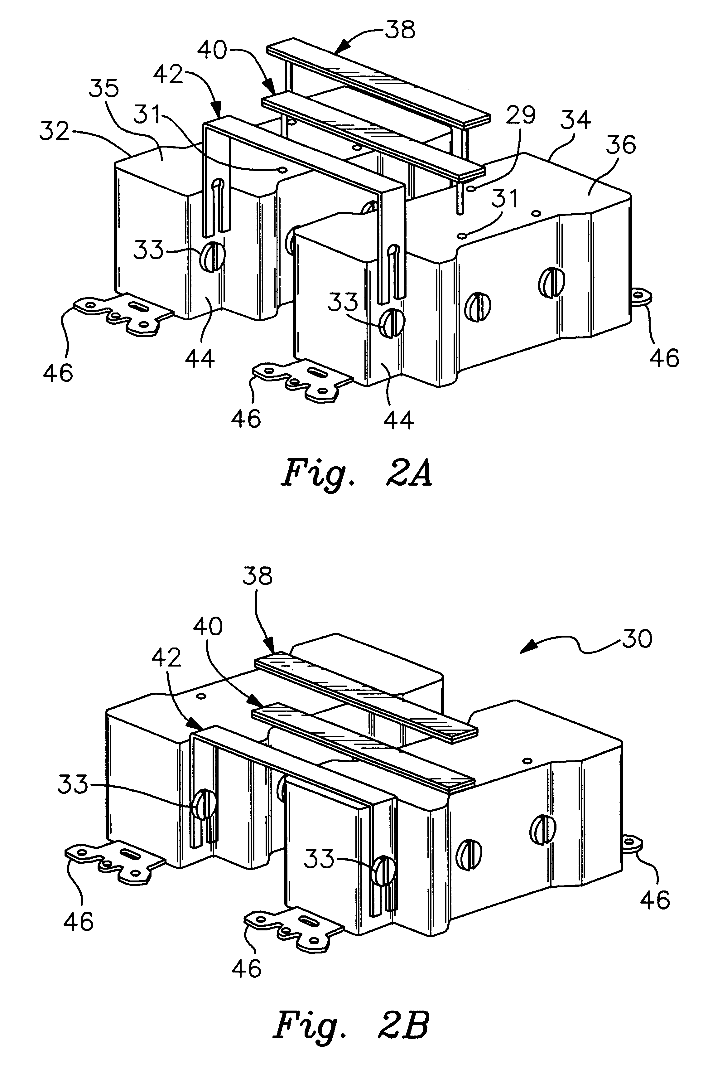 Ganged receptacle fixture apparatus