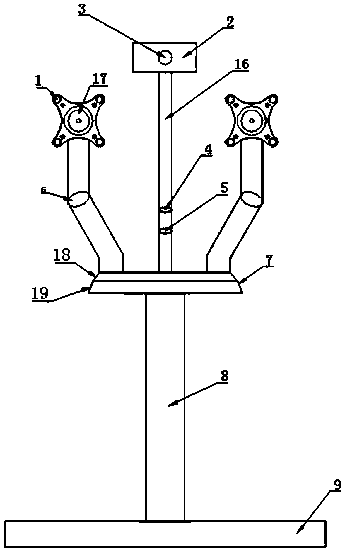 Rotatable bracket for computer dual-screen display