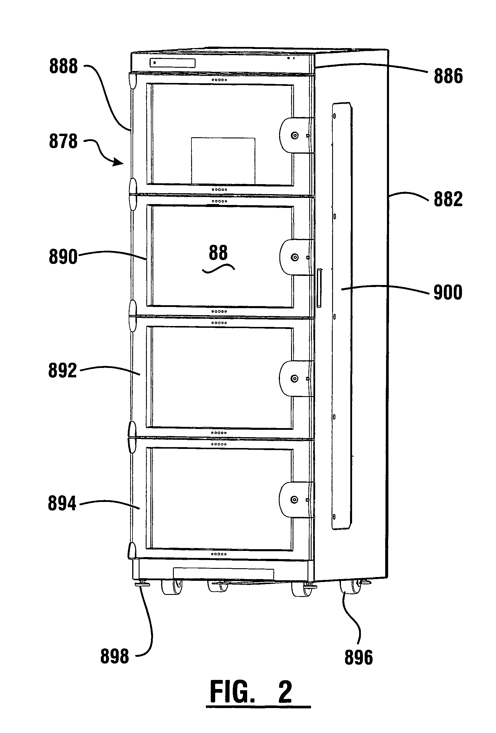 Medical item storage cabinet and method