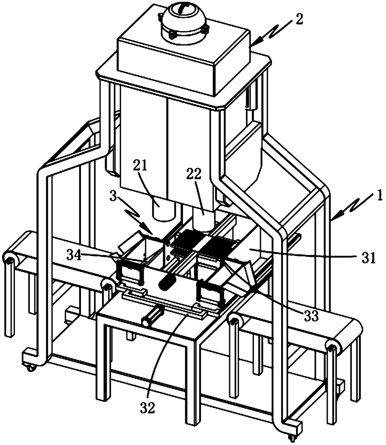 Donut bi-directional frying production device