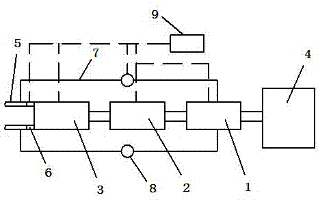 A hydraulic pump device for a hydraulic jack and its control method