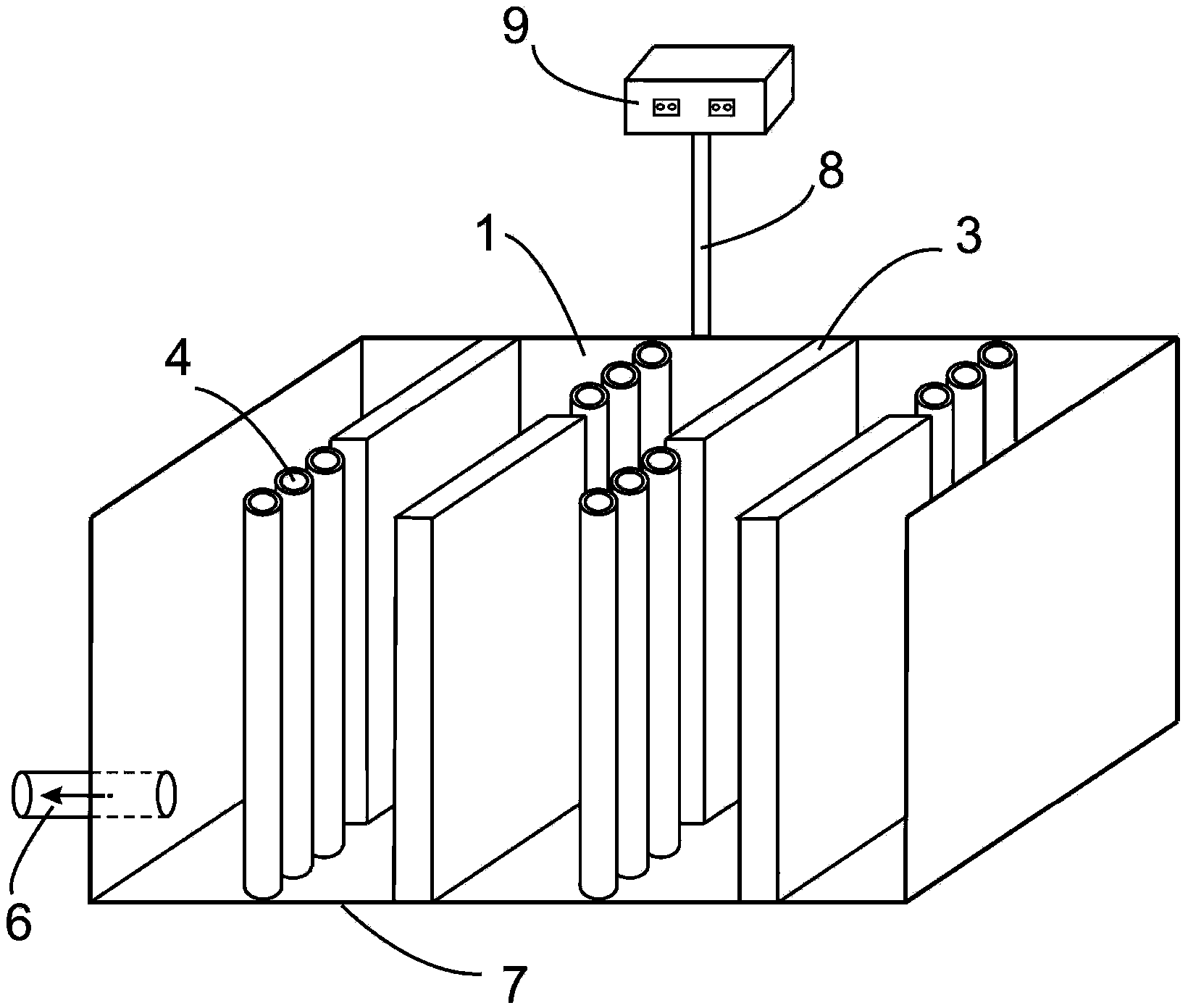 A corridor type water pollution early warning device and early warning method