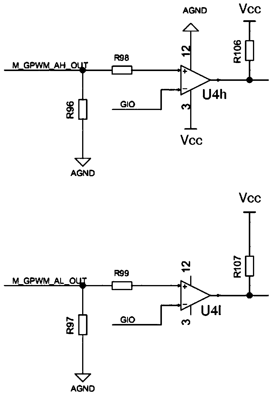 A low-voltage DC bus bridge arm short-circuit fault protection circuit