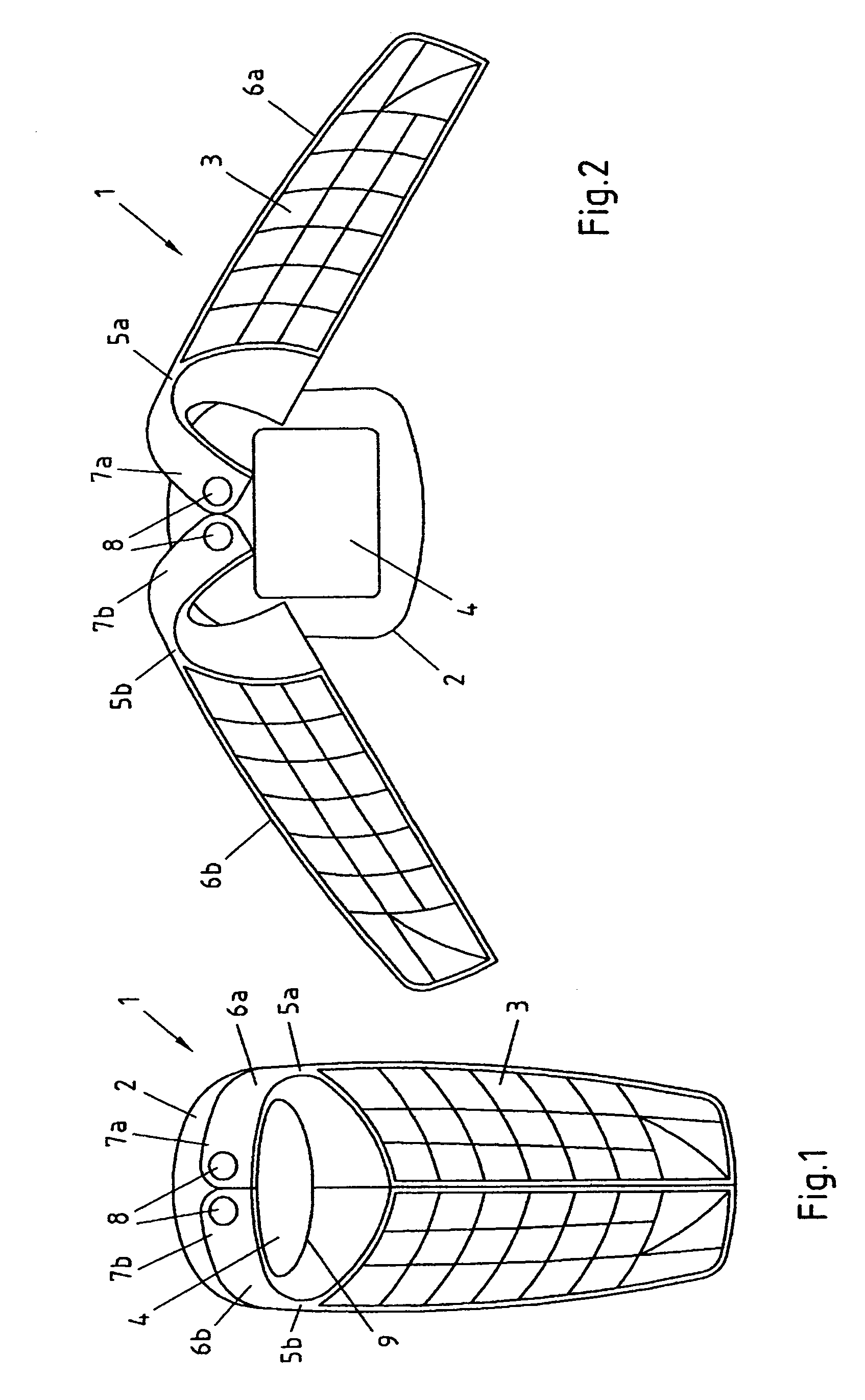 Keypad with pivotable sections