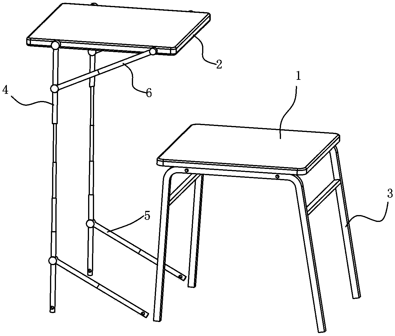 Table-stool integrated chair