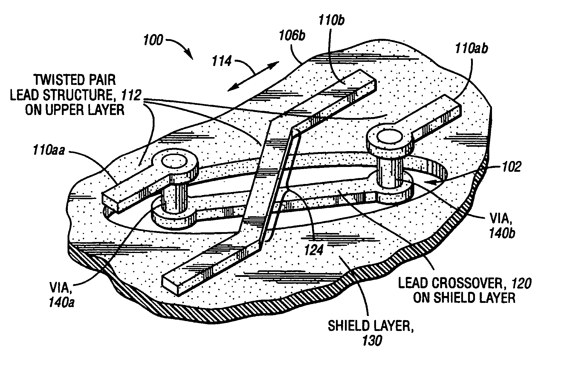 System and method for crosstalk reduction in a flexible trace interconnect array