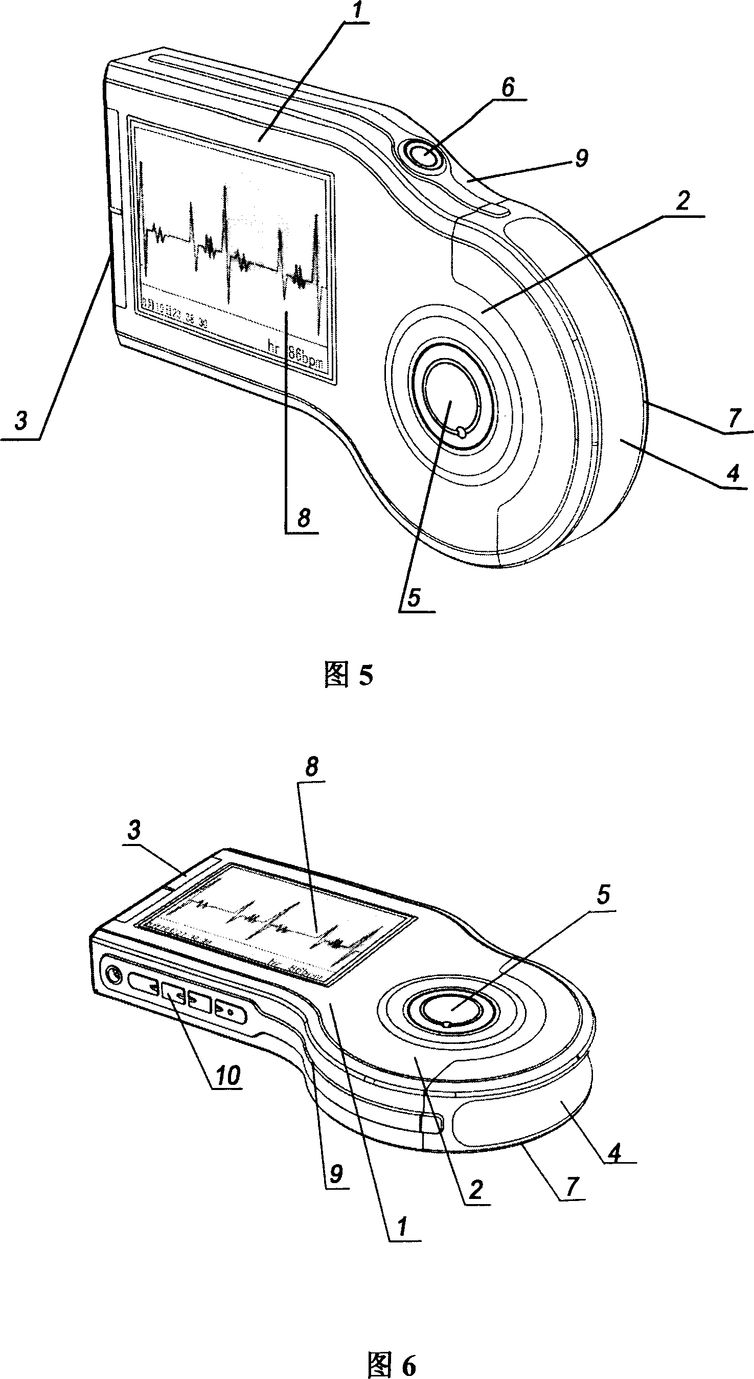 A portable electrocardiosignal measuring device