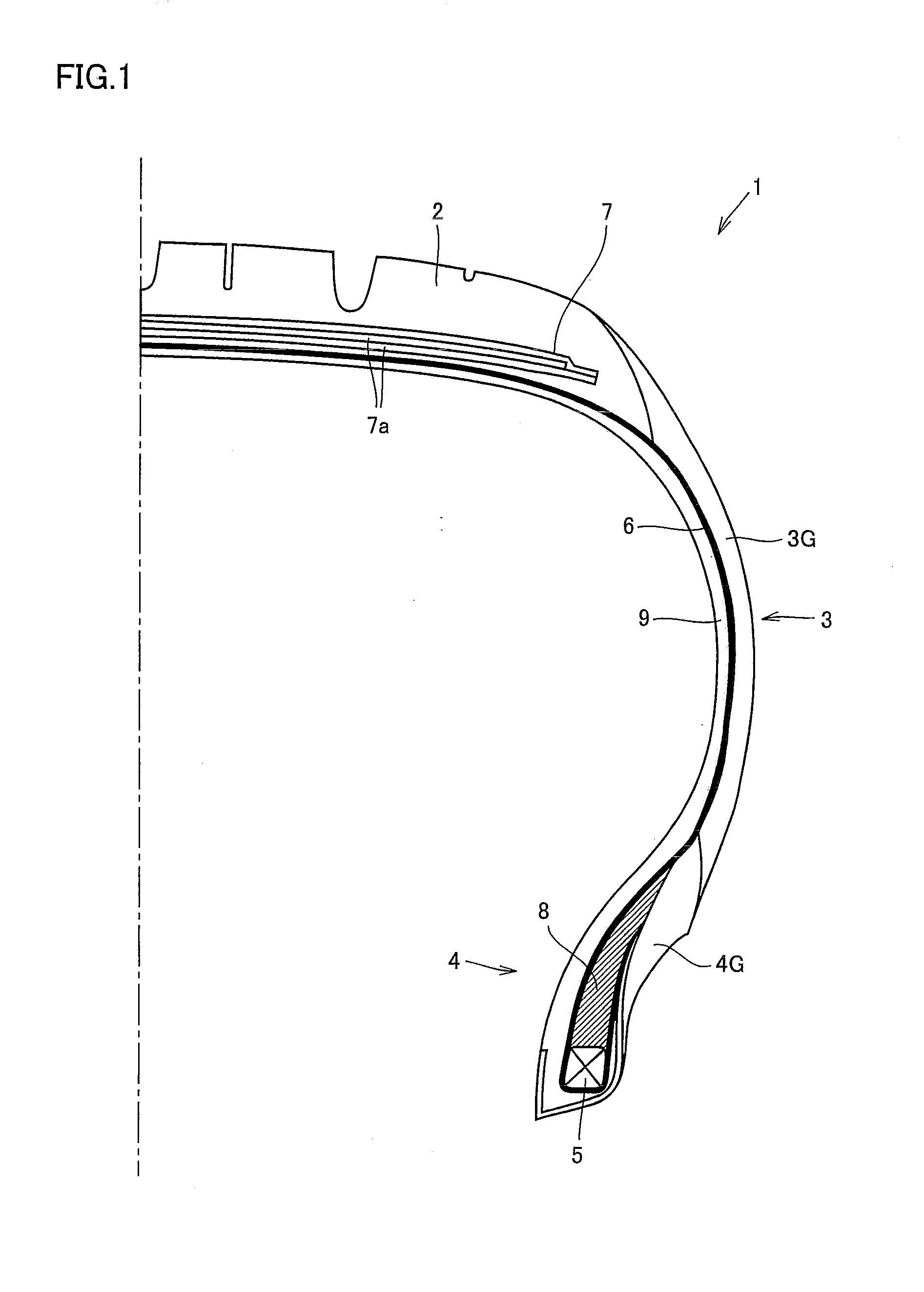 Ply, clinch and tread formed by using a specific rubber composition and pneumatic tire using the same