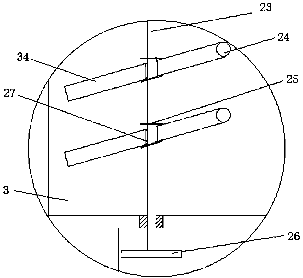 Efficient tail gas treatment device for recycling and processing waste mobile phones