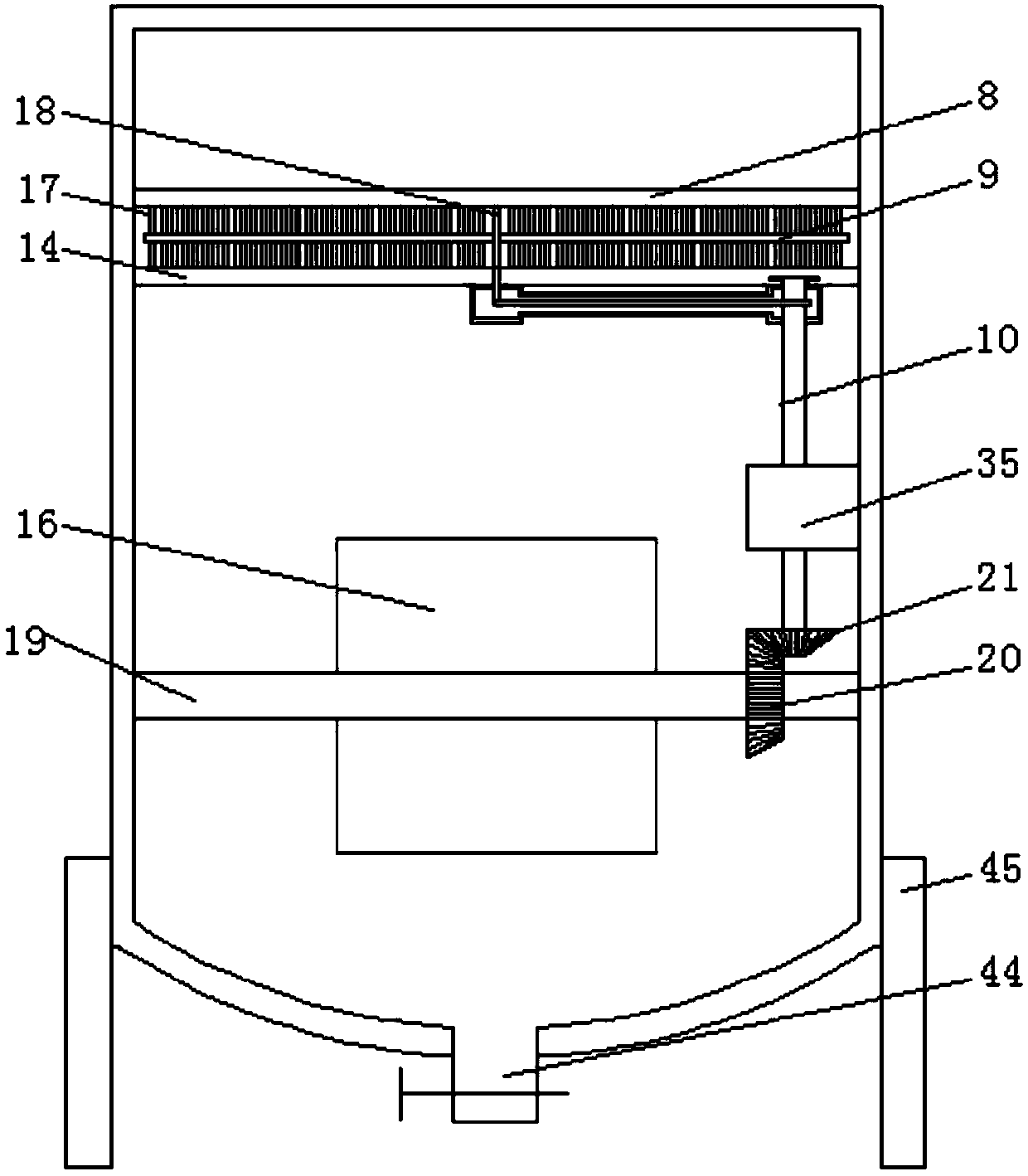 Efficient tail gas treatment device for recycling and processing waste mobile phones