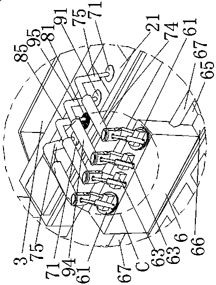 Multi-station continuous stamping production line for automobile parts and stamping process thereof