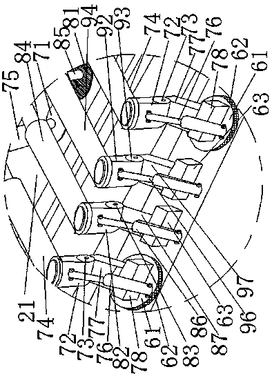 Multi-station continuous stamping production line for automobile parts and stamping process thereof