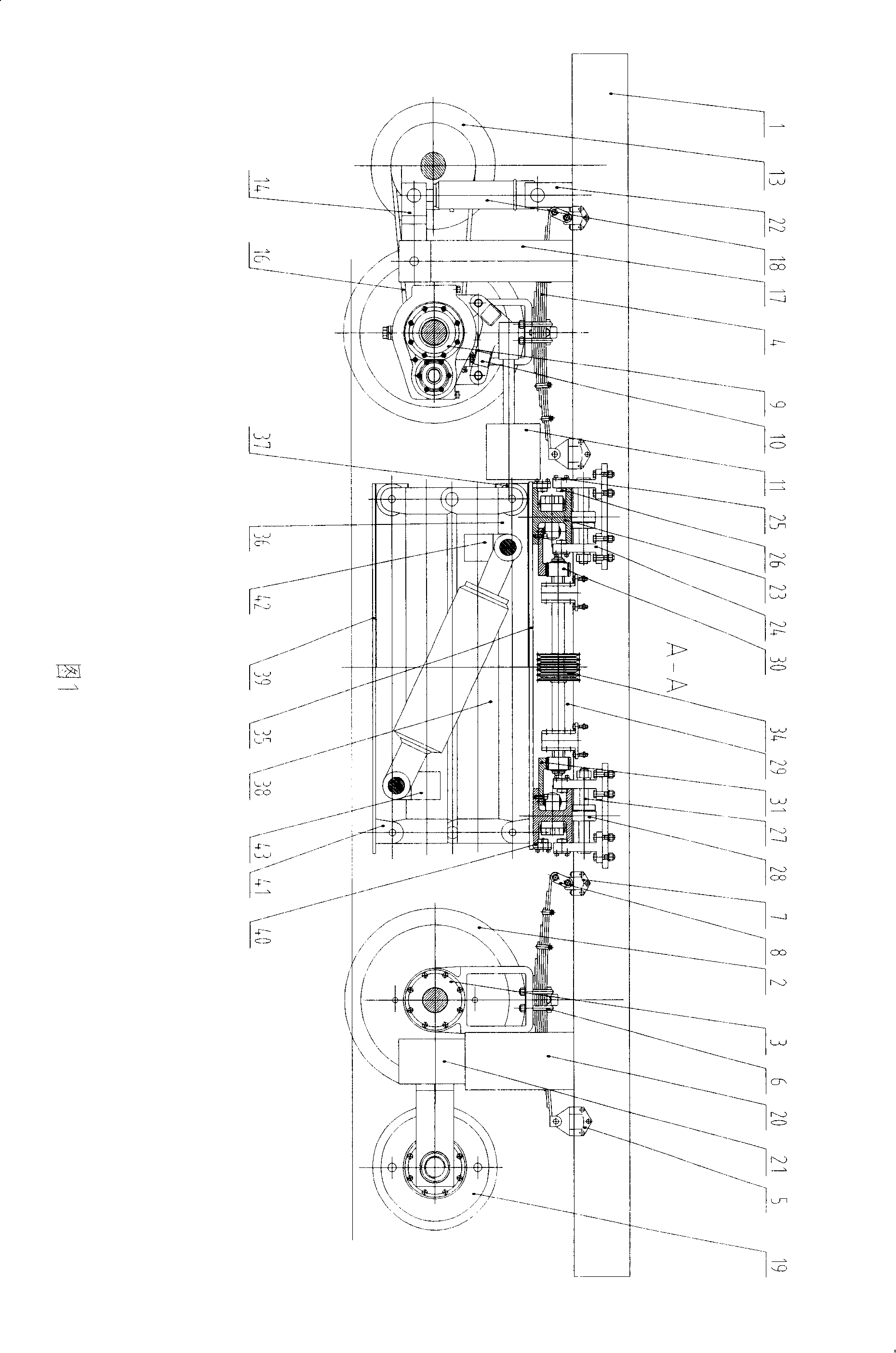 Land and rail dual-purpose walking system for vehicle