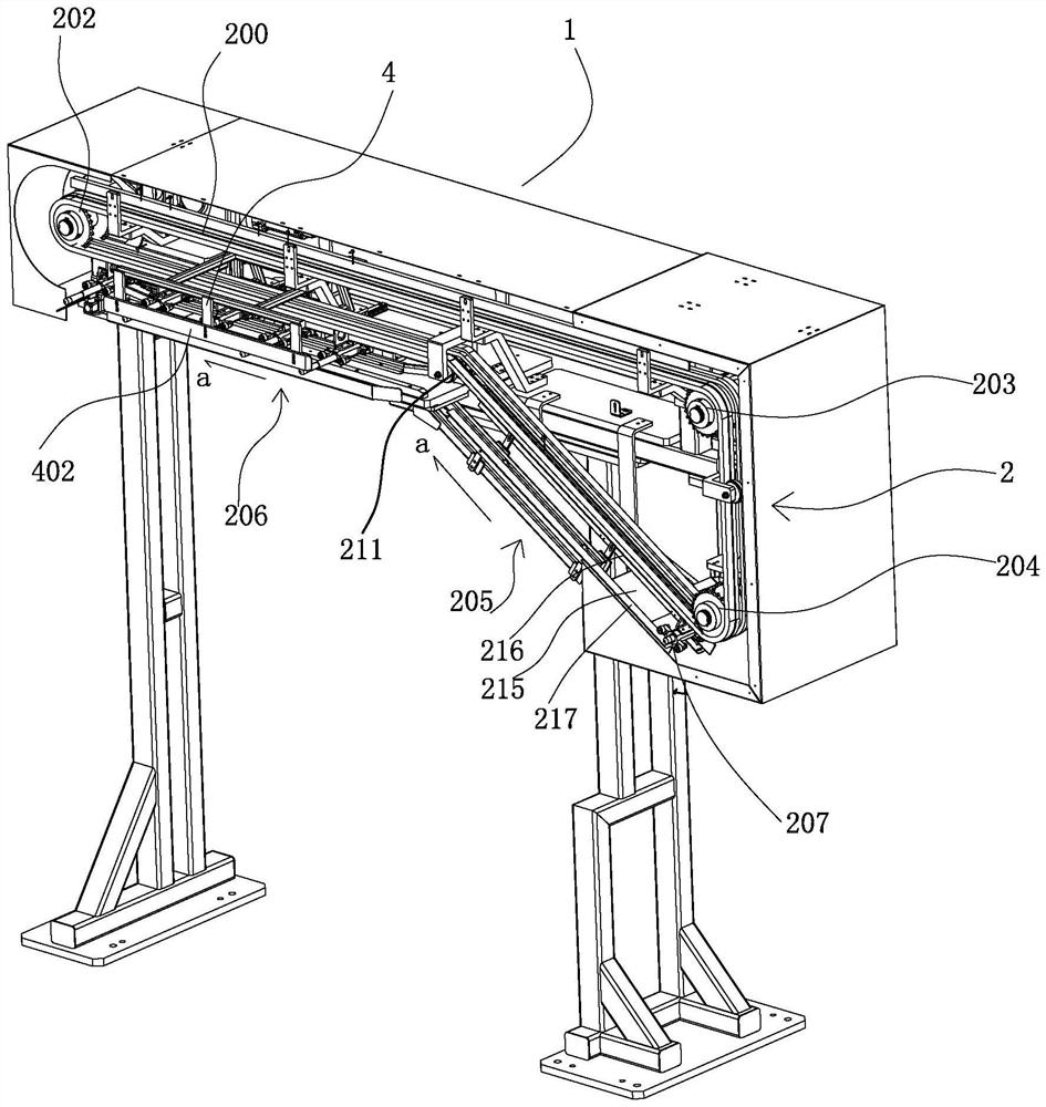 Automatic hanging device for part to be sprayed